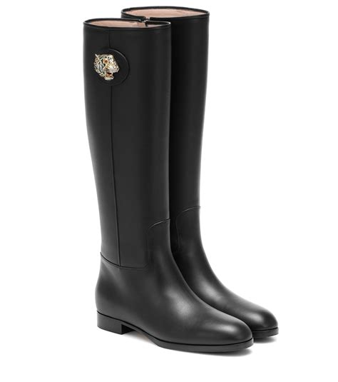 gucci womens black flat rain boots|thigh high Gucci boots.